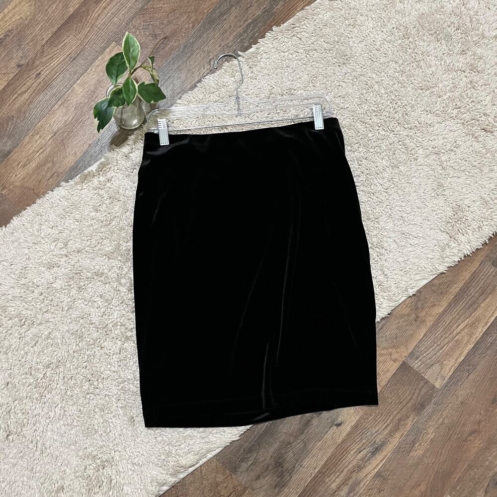 J.Jill Wearever Collection Size XS Black Velvet Pull-On Pencil Skirt